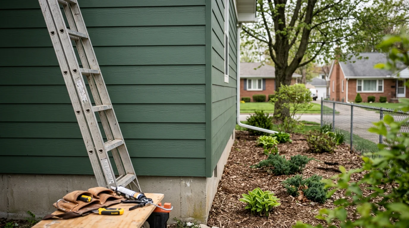 New vinyl siding installed on a residential home exterior